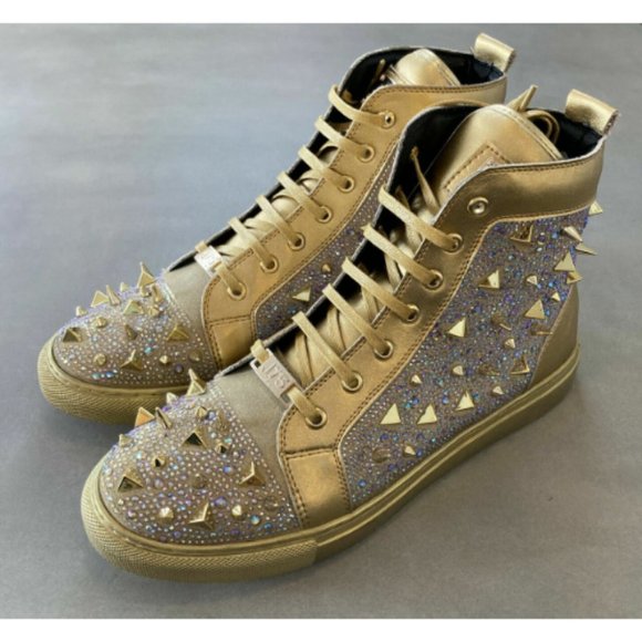 Jump Mens Gold Synthetic Sneaker Shoes Size US 10